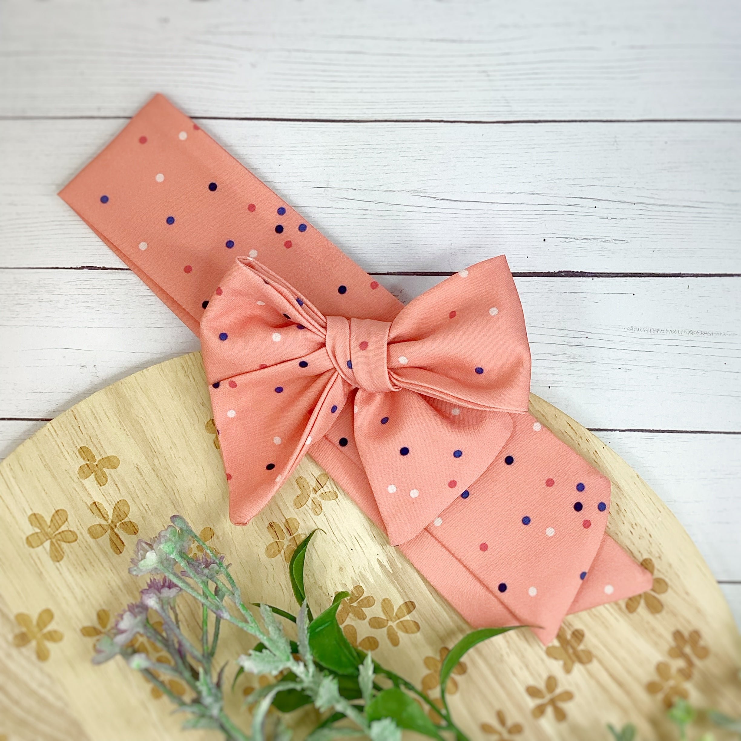 Rose Dots Bow Strip and Scrunchie Collection