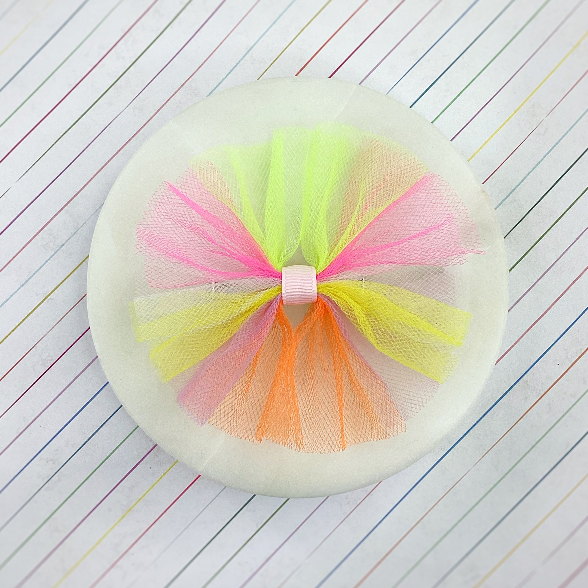 Neon Tulle Bows and Neon Rainbow Precuts