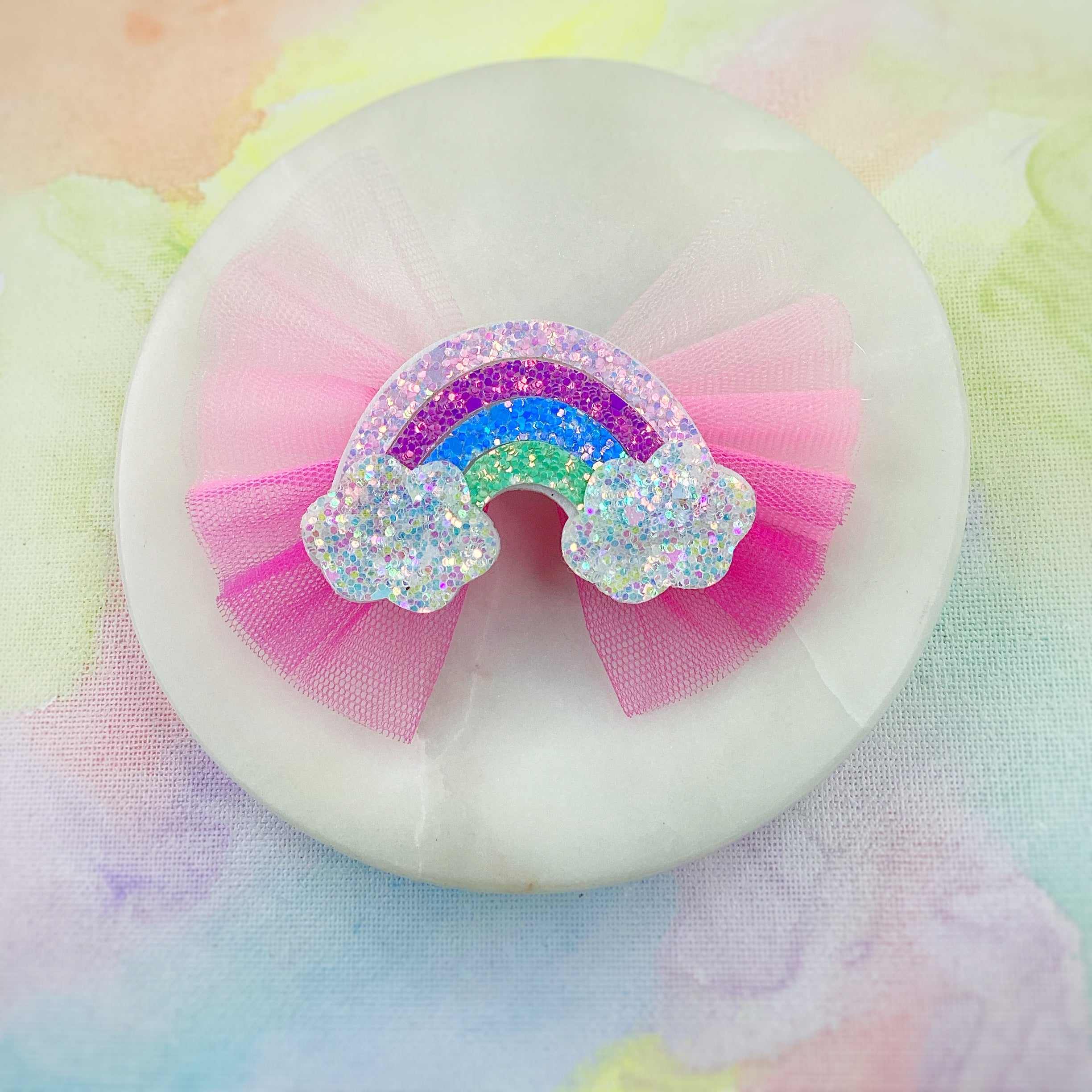 Pastel Tulle Bows and Pastel Rainbow Precuts