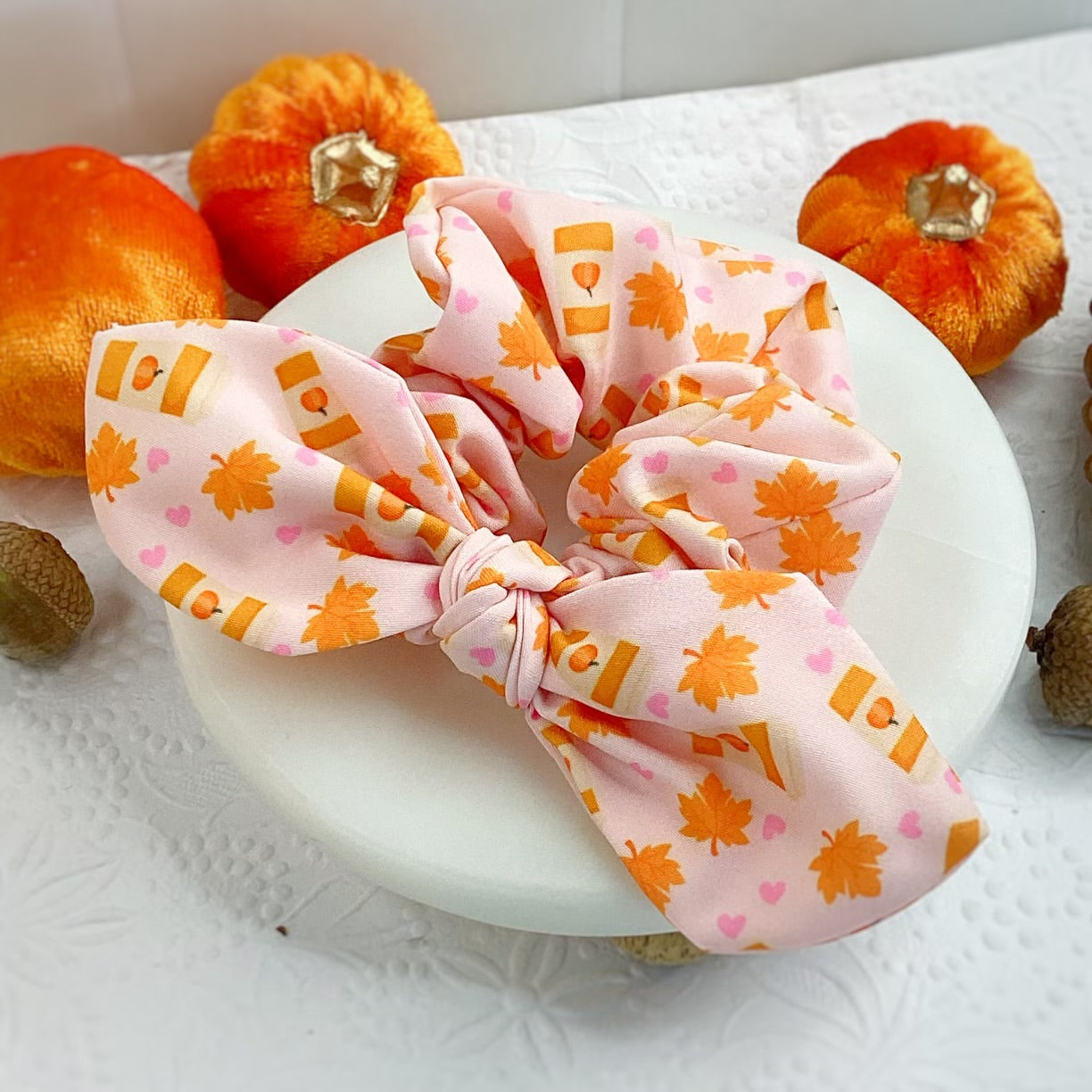 A Little Pumpkin Spice Bow Strip and Scrunchie Collection