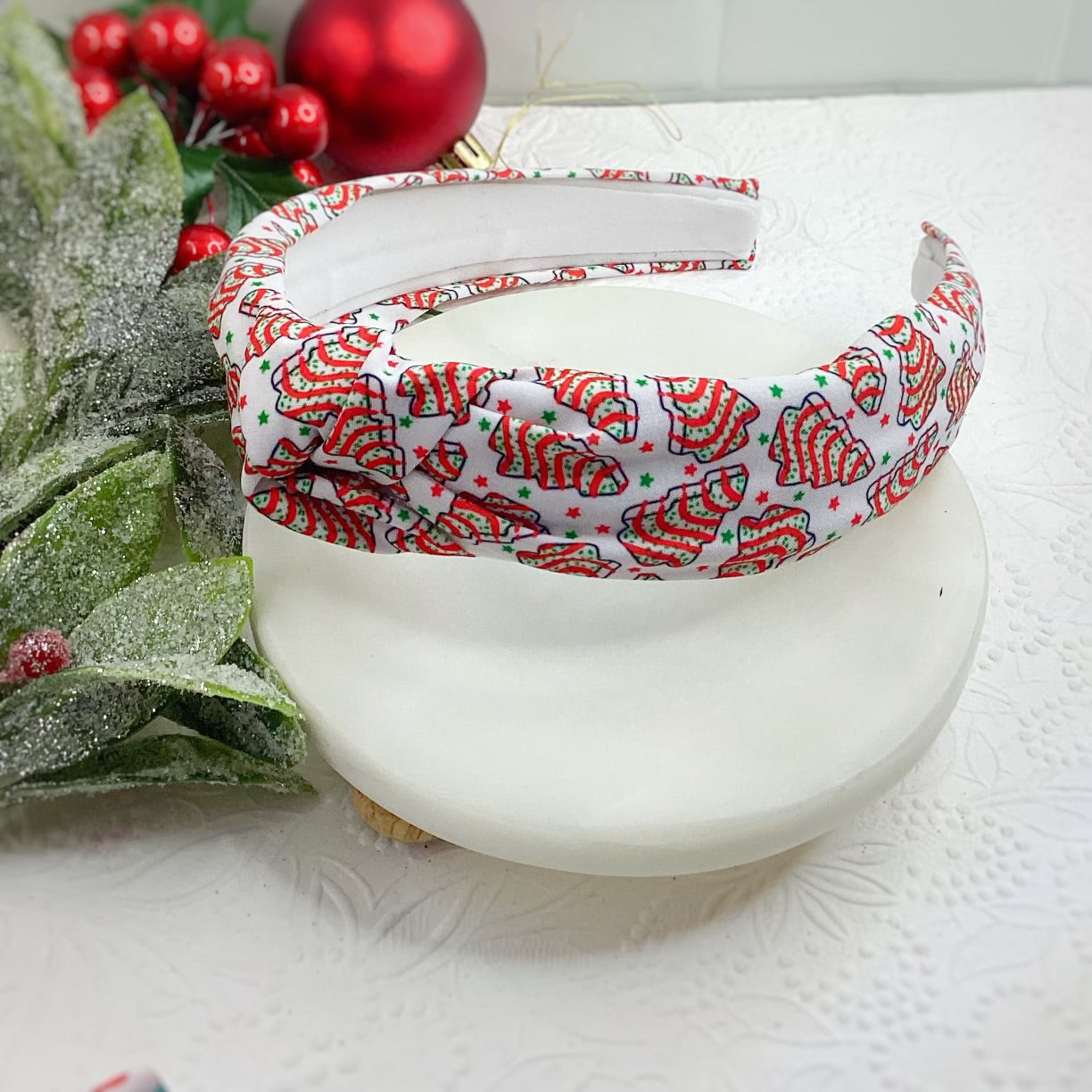 Little Christmas Snackin' Cakes Bow Strip, Headband, Baby Headwrap and Scrunchie Collection