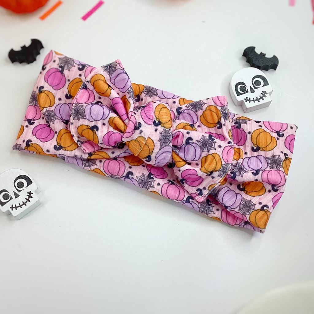 Cutesy Pink Pumpkins Scrunchie, Headband and Bow Collection