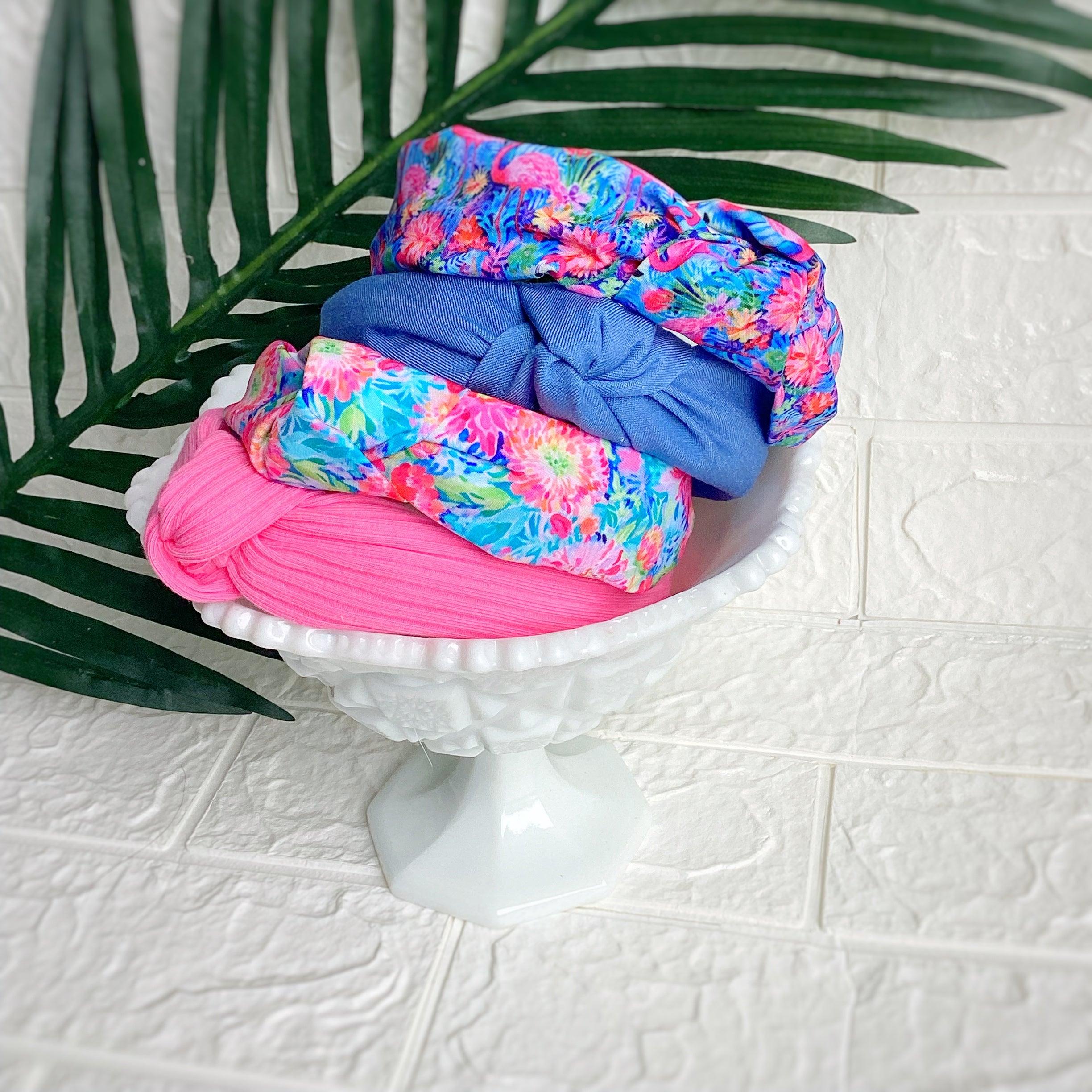 Colorful Flamingos Bow Strip, Headband, Baby Headwrap and Scrunchie Collection