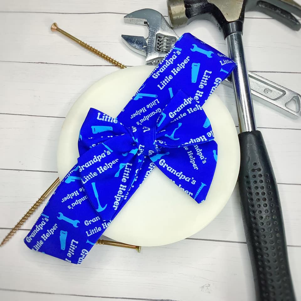 Grandpa's Little Helper Bow Strip and Scrunchie Collection