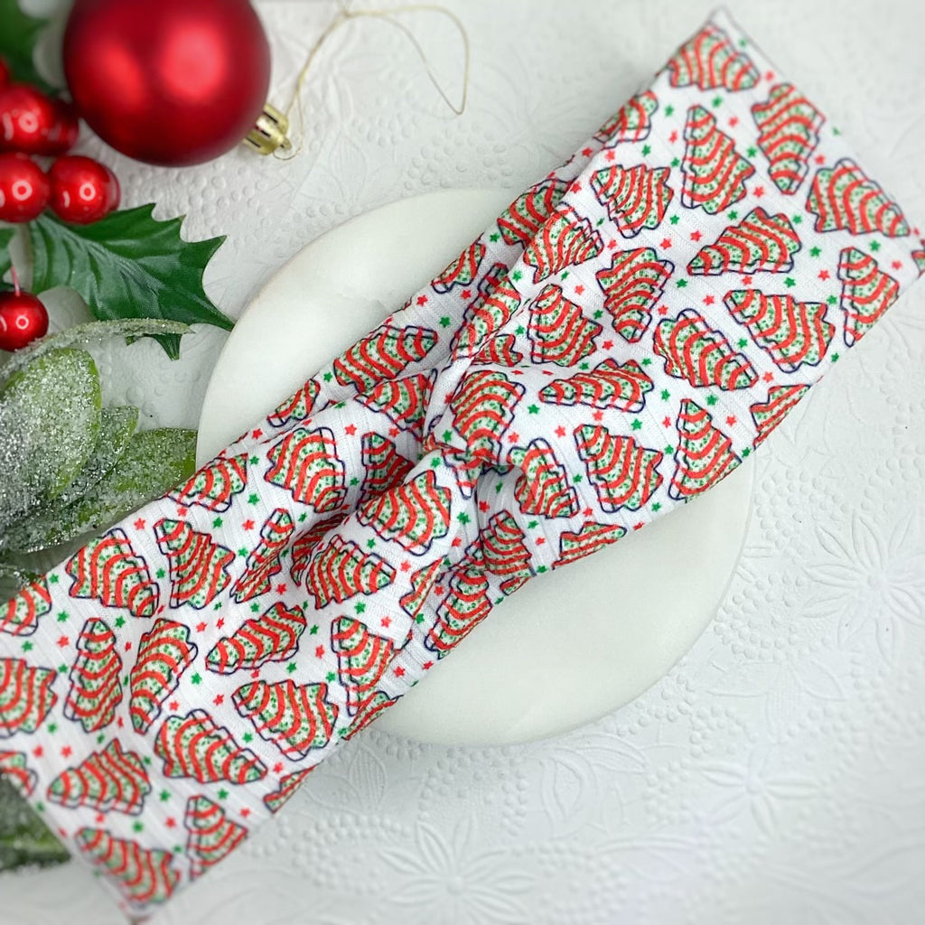 Little Christmas Snackin' Cakes Bow Strip, Headband, Baby Headwrap and Scrunchie Collection