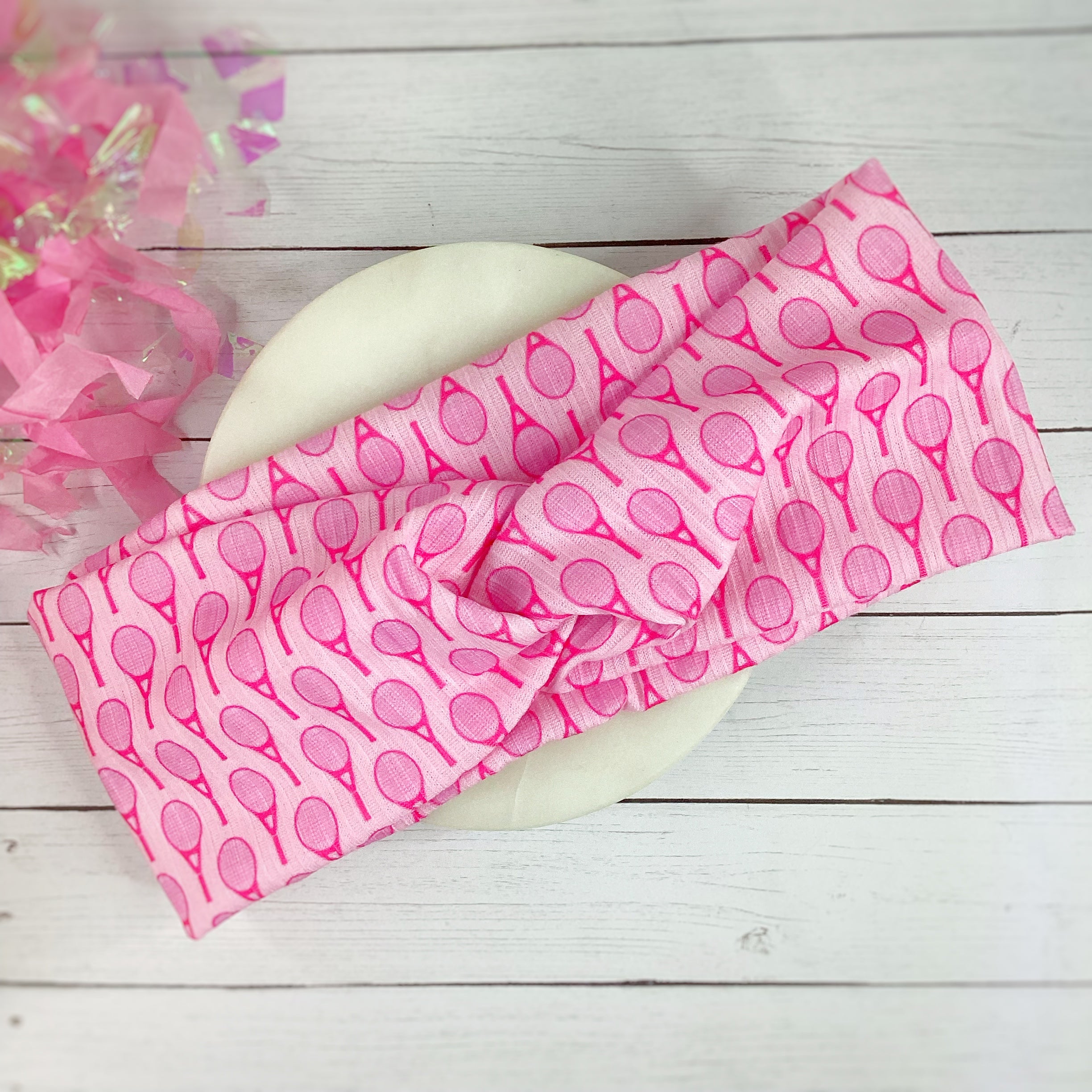 Pink Tennis Headband and Scrunchie Collection