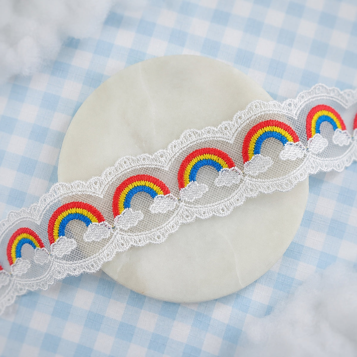 Classic Primary Color Rainbows Bow Lace- RTS