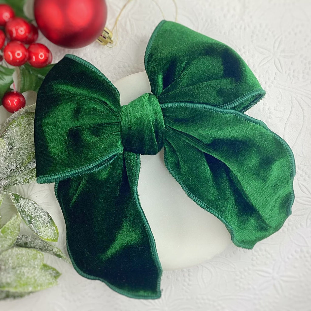 Christmas Velvet Bow Strip and Scrunchie Collection