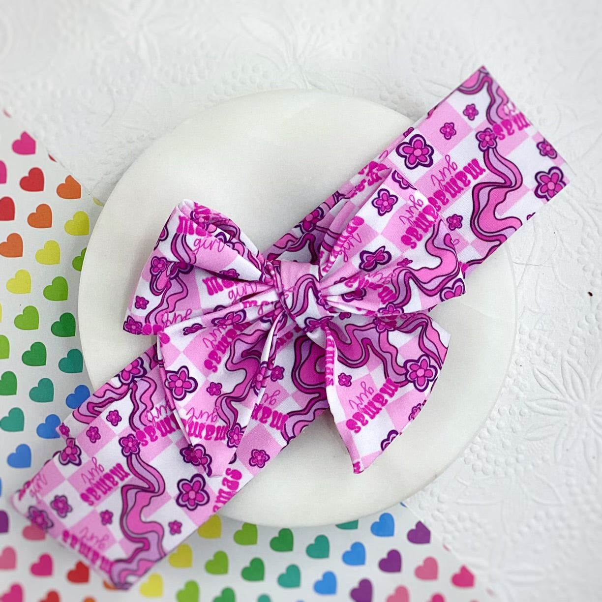 Mama's Girl Bow Strip and Baby Headwrap Collection
