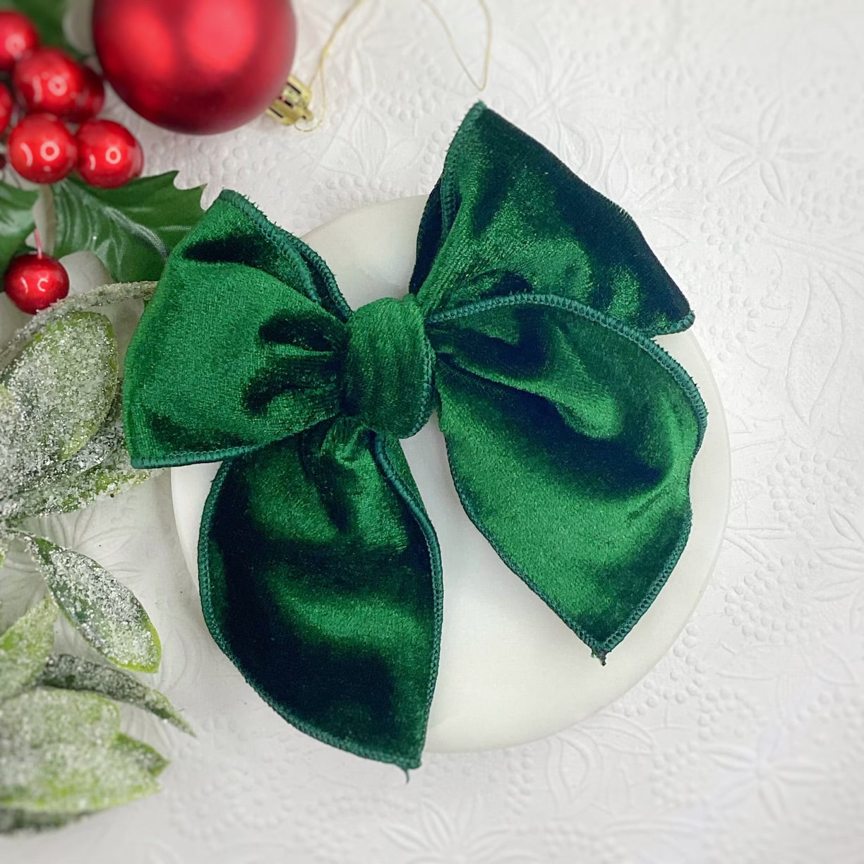 Christmas Velvet Bow Strip and Scrunchie Collection