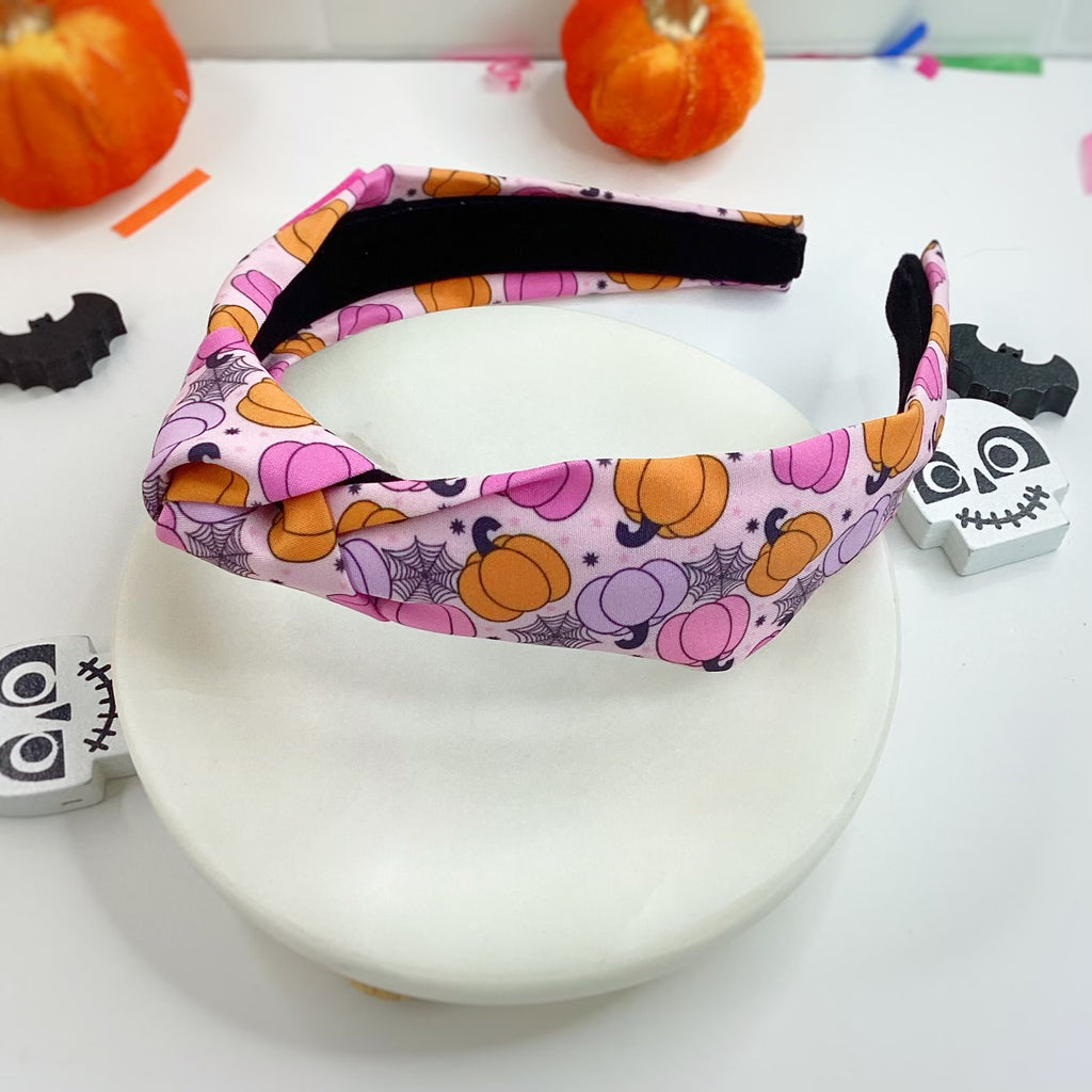 Cutesy Pink Pumpkins Scrunchie, Headband and Bow Collection