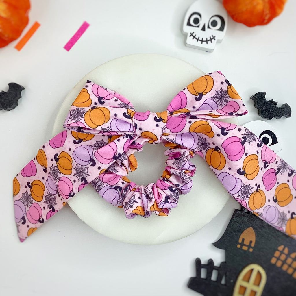 Cutesy Pink Pumpkins Scrunchie, Headband and Bow Collection