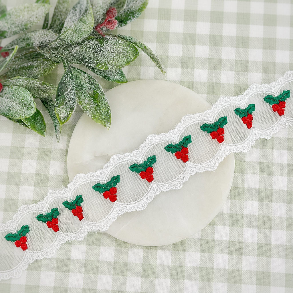 Christmas Holly Custom Lace- RTS