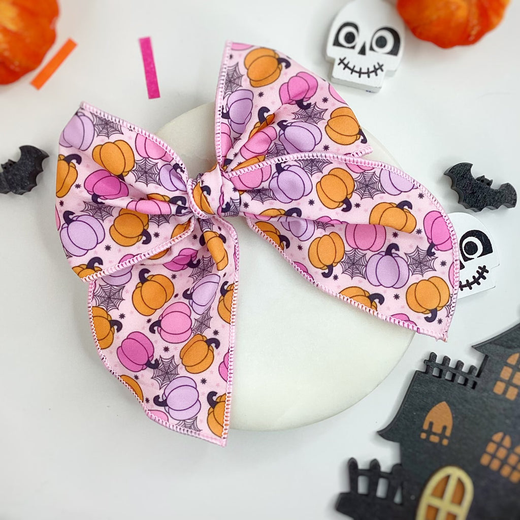 Cutesy Pink Pumpkins Scrunchie, Headband and Bow Collection