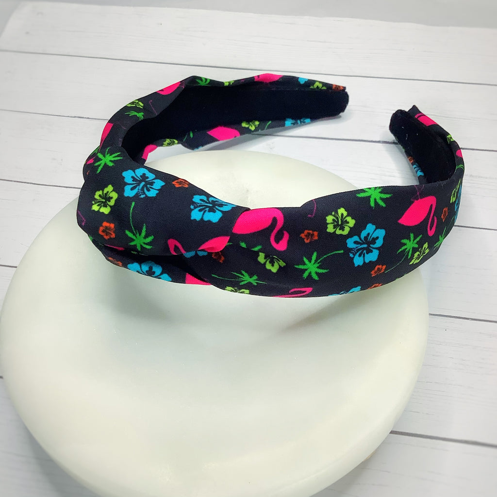 Neon Lights Flamingo Quinn Scrunchie, Headband and Bow Collection