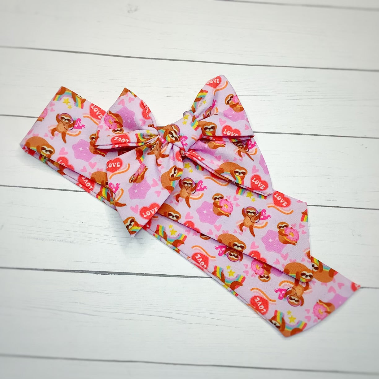 Happy Sloths Bow Strip and Scrunchie Collection