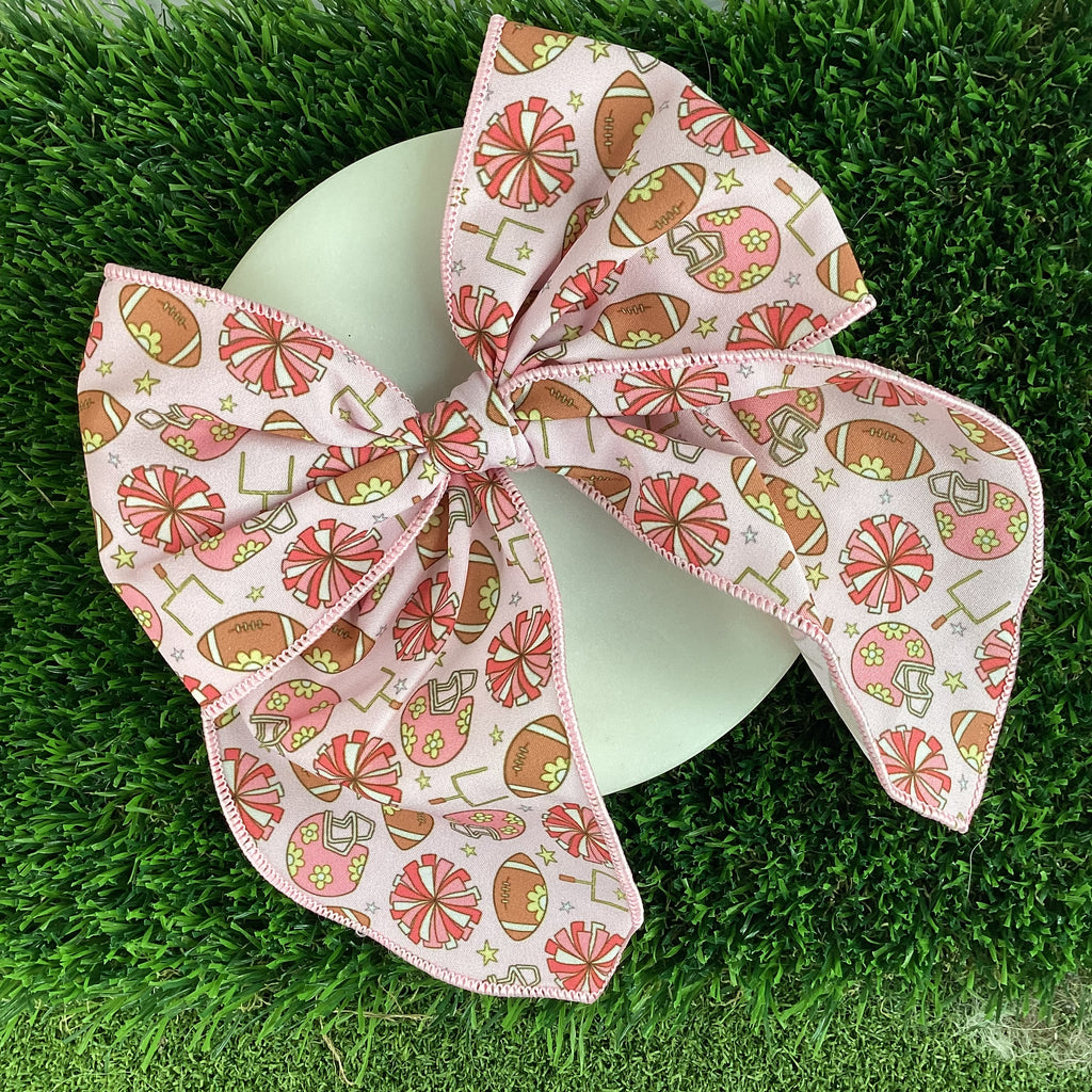 Cheering for Football Bow Strip, Headband and Scrunchie Collection