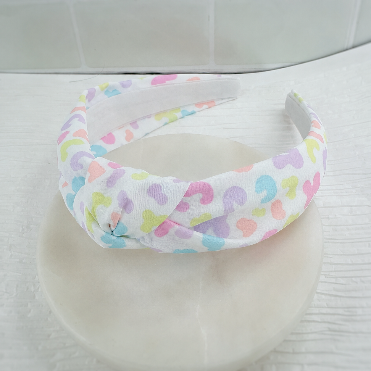 Pastel Leopard Scrunchie, Bow Strip and Headband Collection
