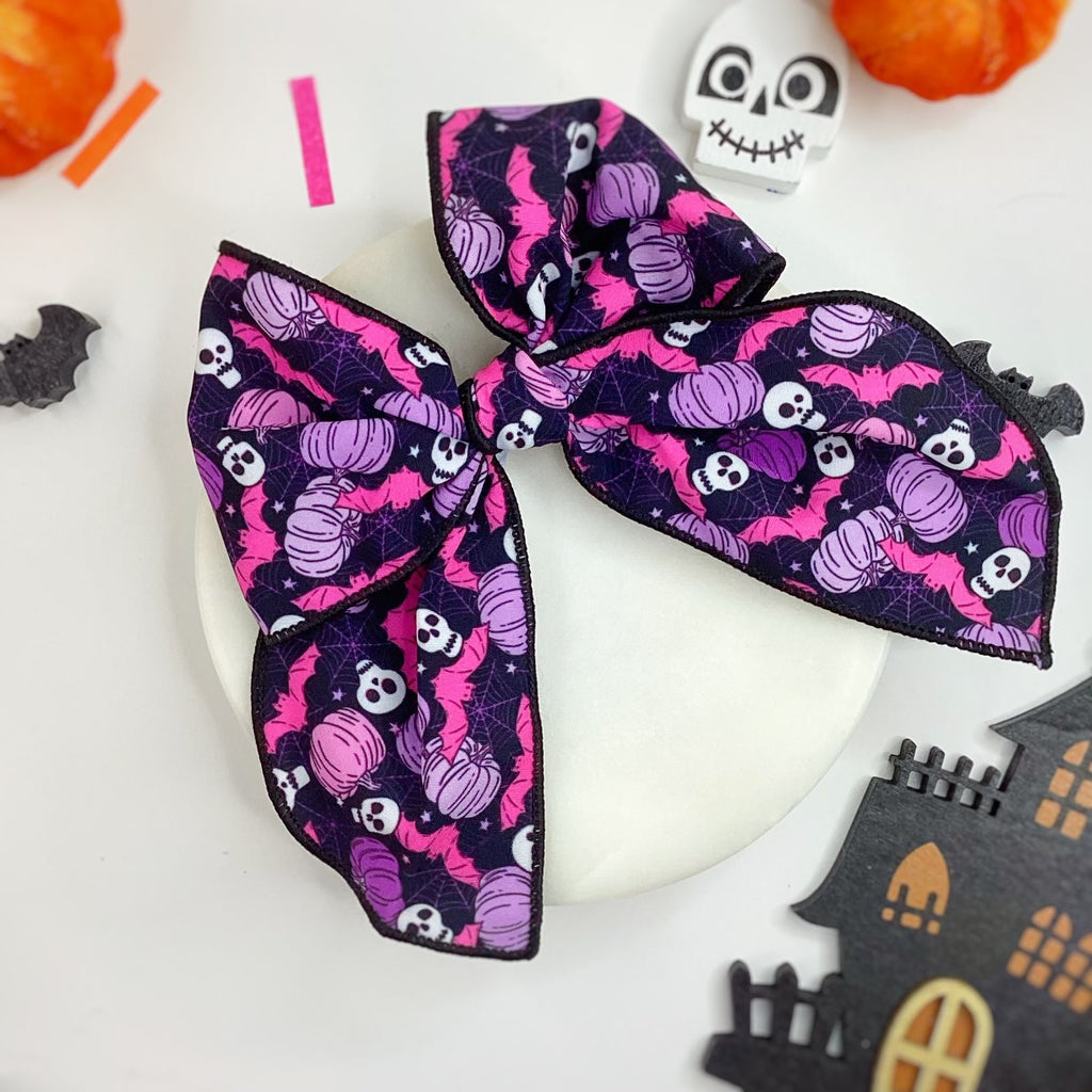 Spooky Skulls Bow Strip and Scrunchie Collection