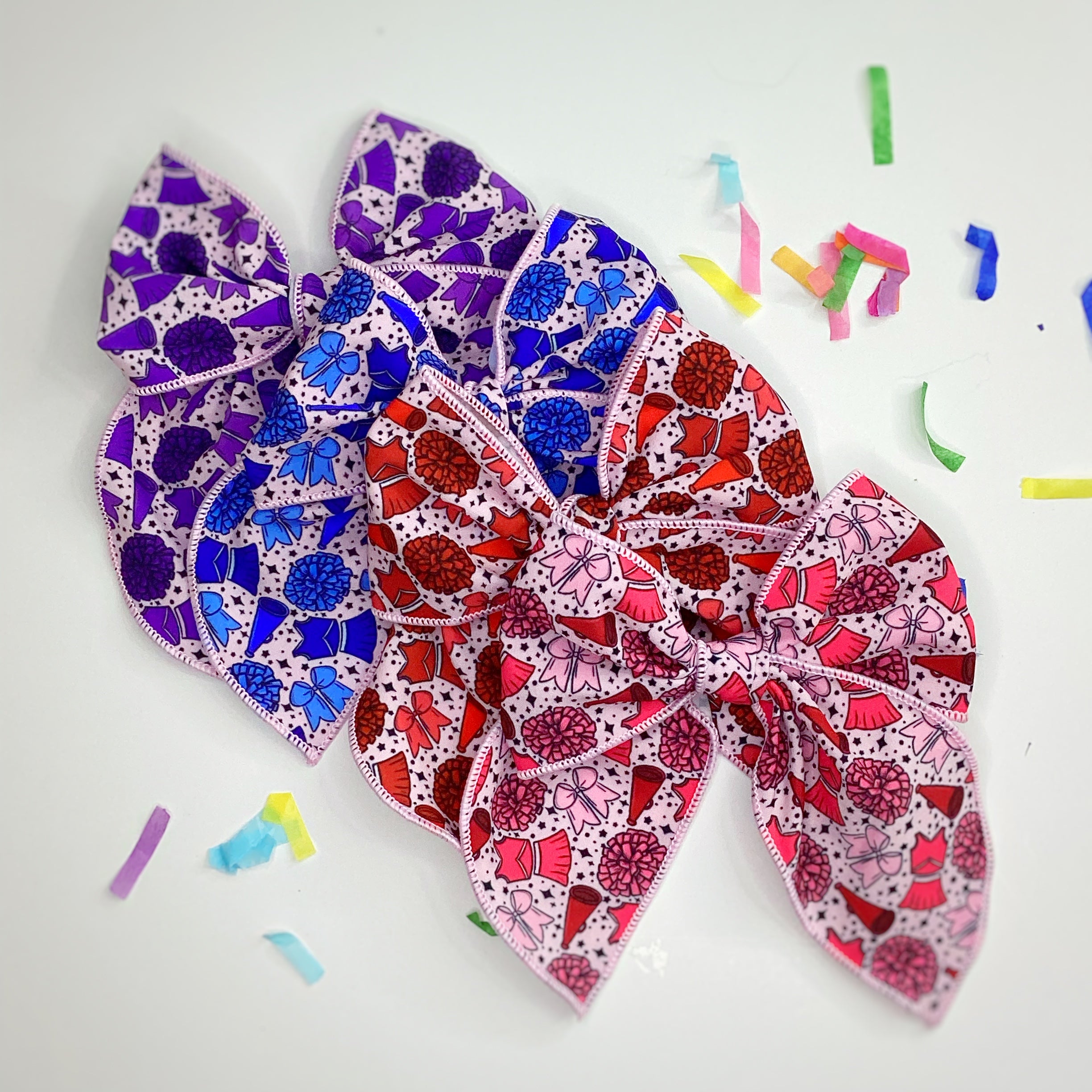 Cheer Girl Bow Strip and Scrunchie Collection