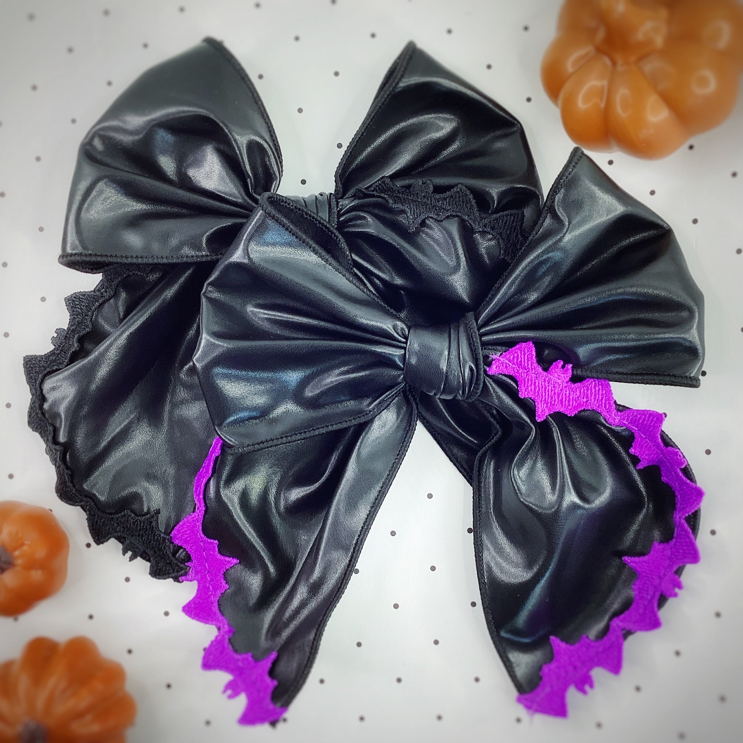 Bat Trimmed Leather PreTied Bow Strip Collection
