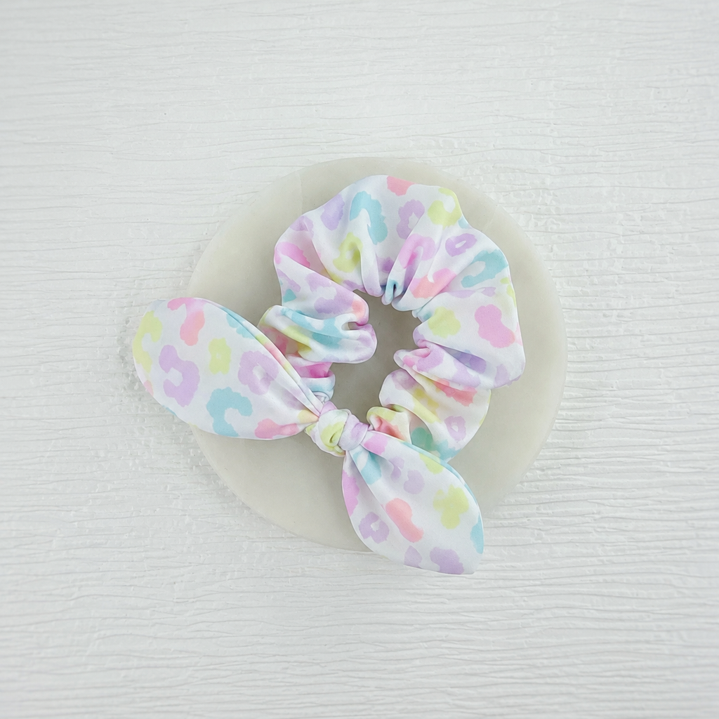 Pastel Leopard Scrunchie, Bow Strip and Headband Collection
