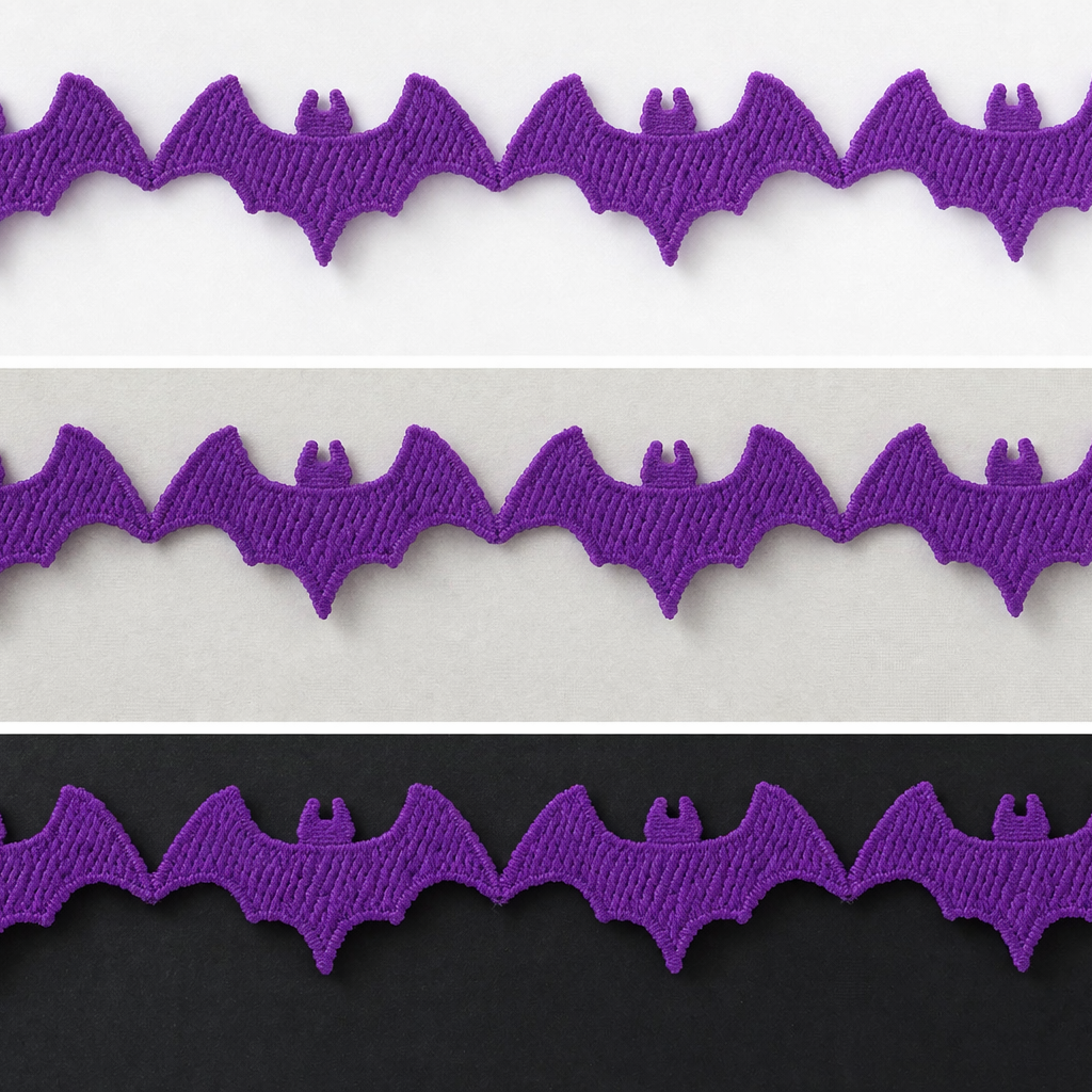 Purple Bat Guipure Lace