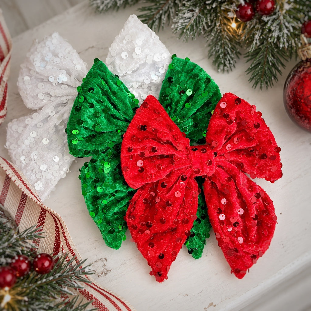 Christmas sequin bows