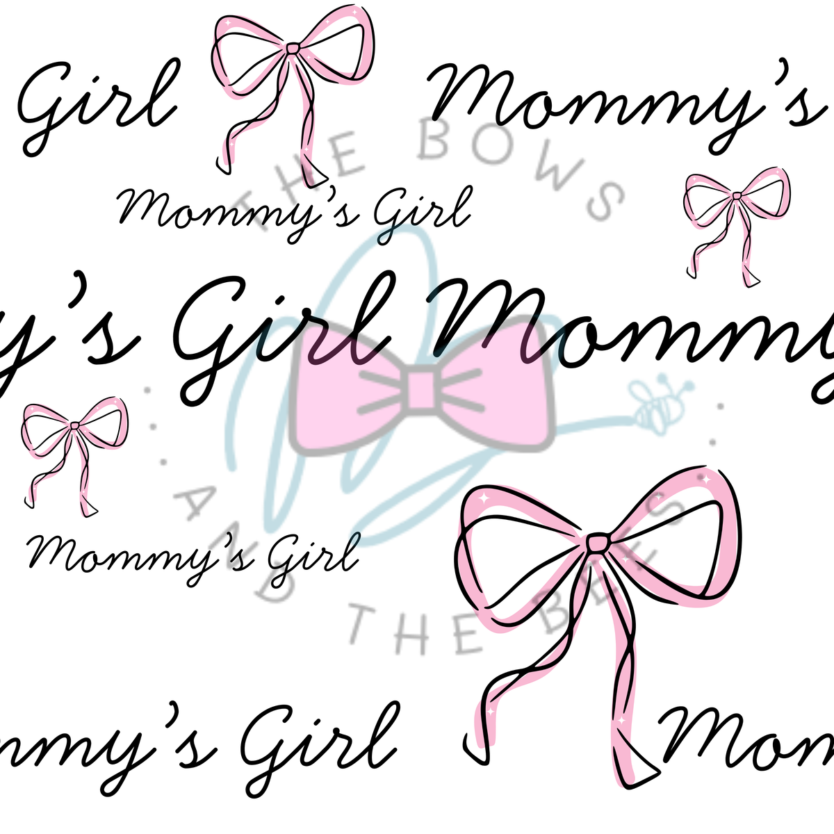 Mommy’s Girl | Cursive Writing Seamless Pattern