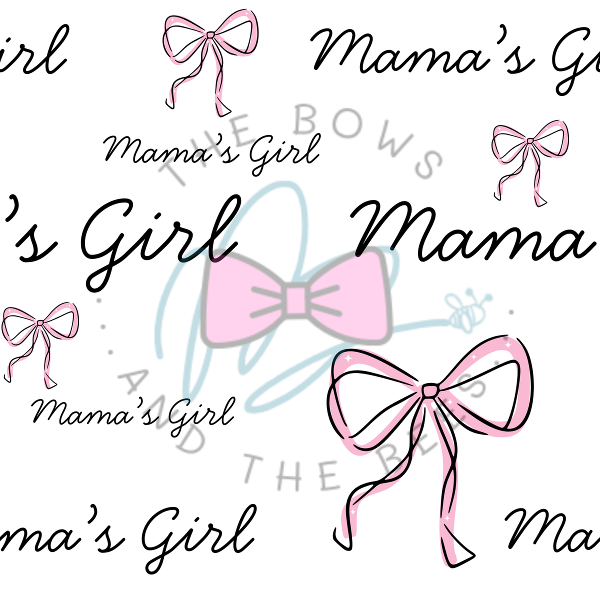 Mama’s Girl | Cursive Writing Seamless Pattern