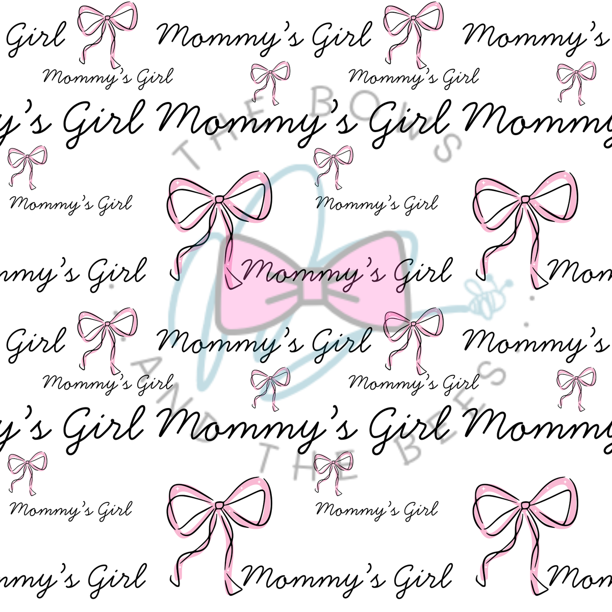 Mommy’s Girl | Cursive Writing Seamless Pattern