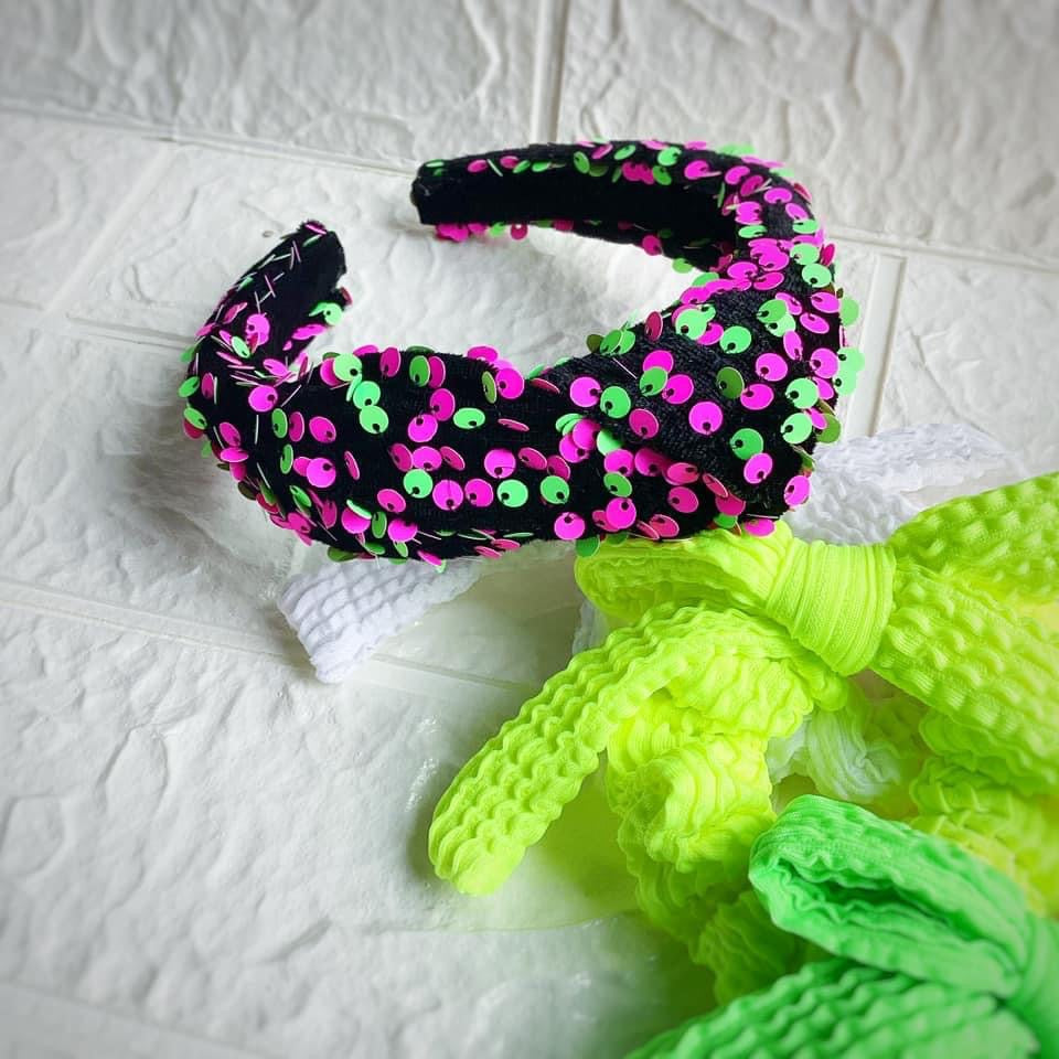 Velvet Sequin Knot Top Headband Collection