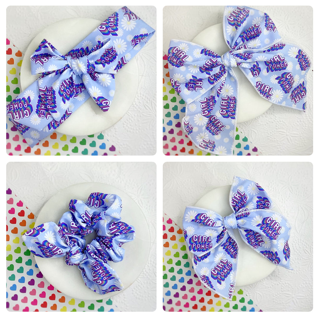 Girl Power Bow Strip and Scrunchie Collection
