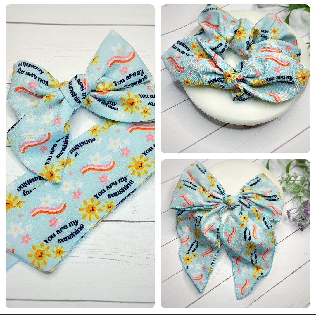 You Are My Sunshine Bow Strip and Scrunchie Collection