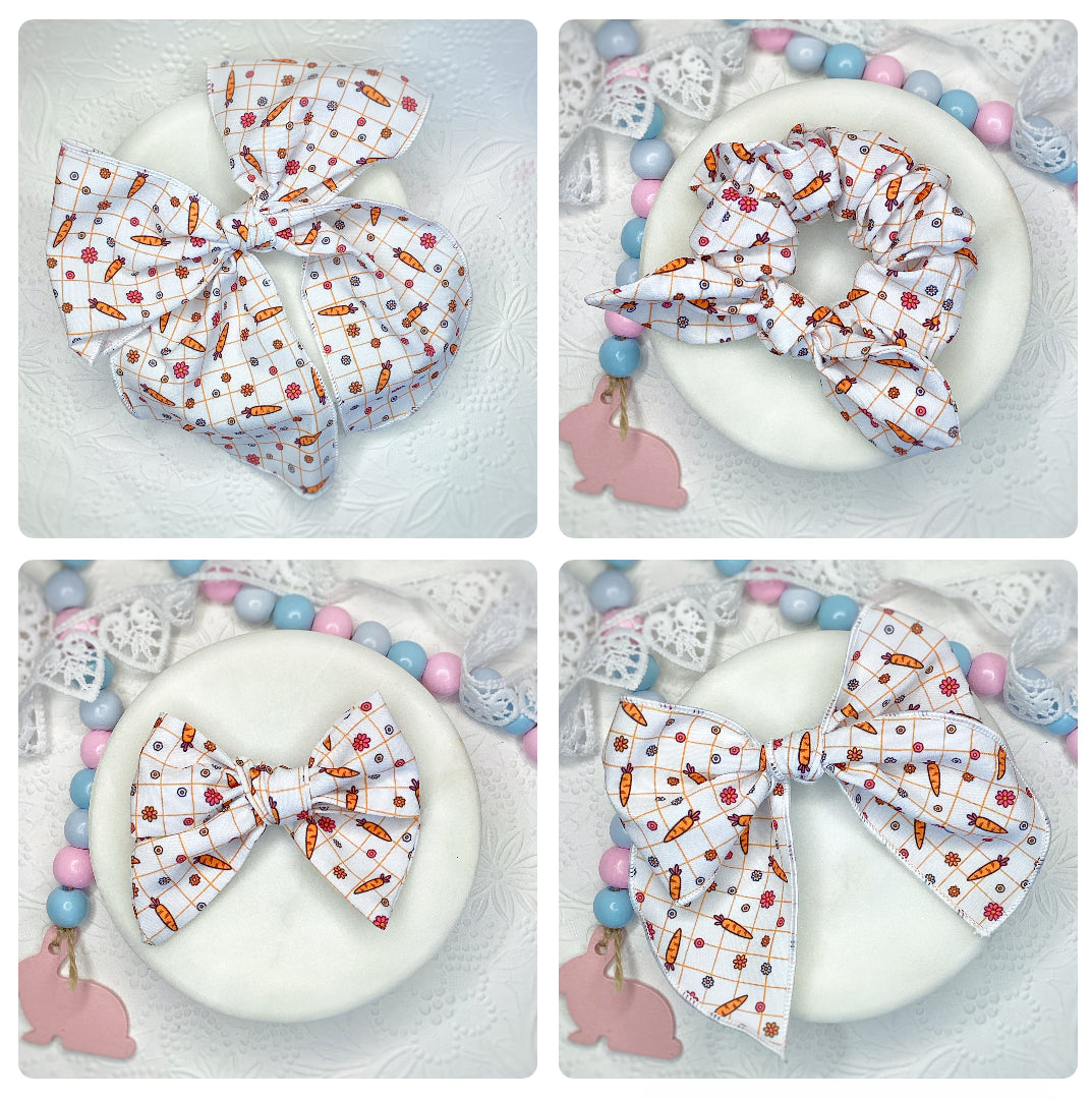 Carrot Patch Bow Strip and Scrunchie Collection
