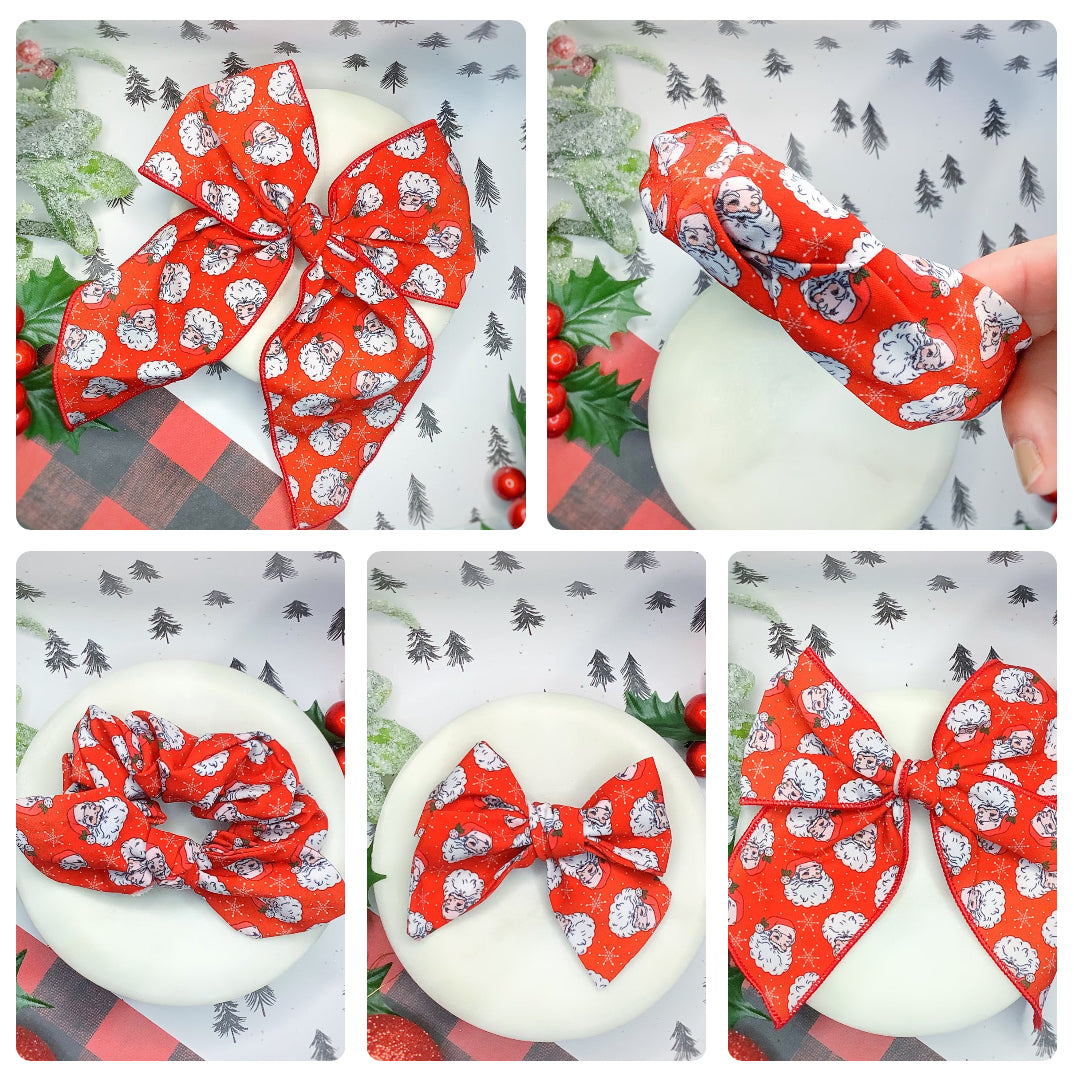 Classic Santa Bow Strip, Headband and Scrunchie Collection