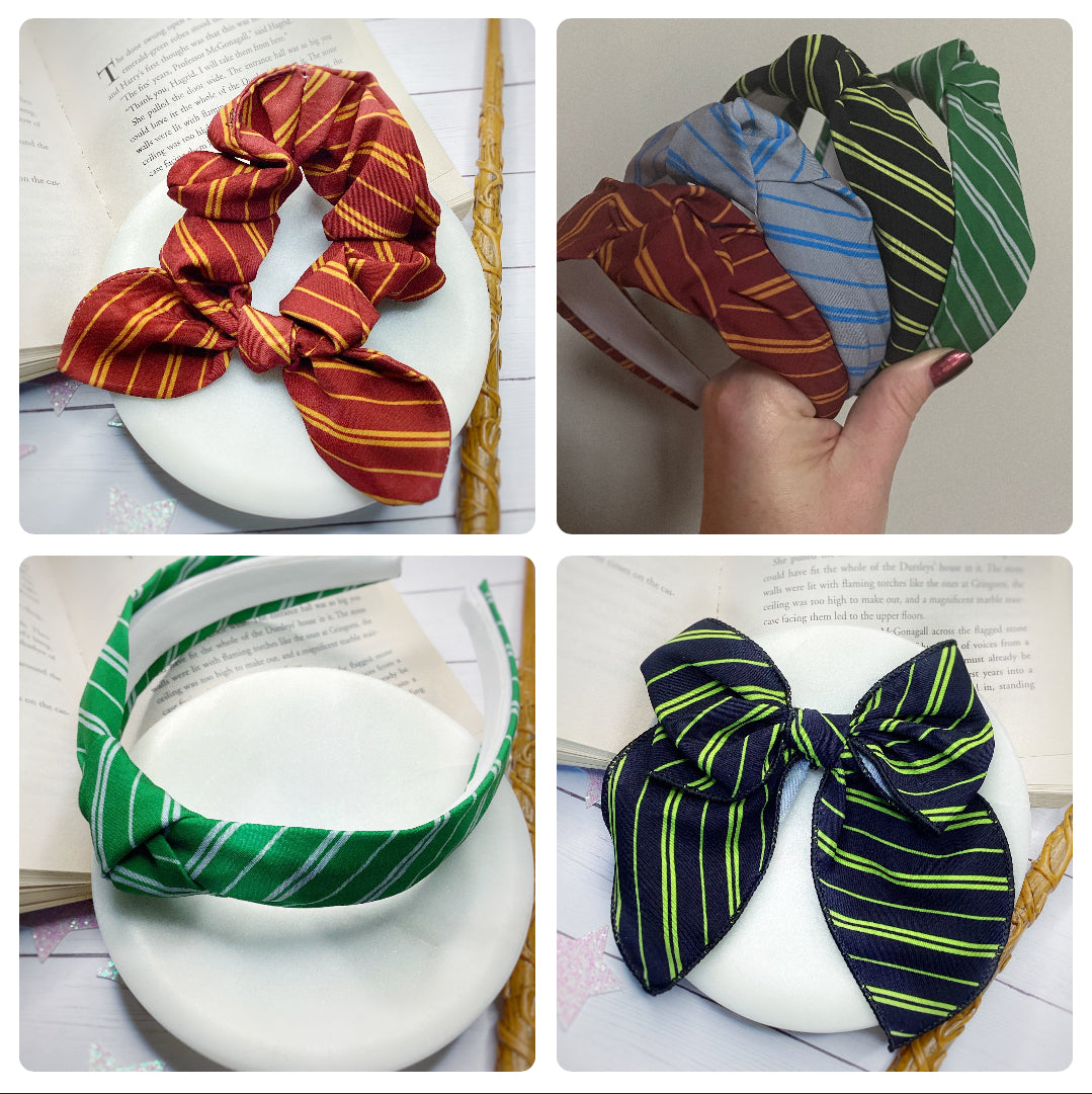 School Stripes Bow Strip, Headband and Scrunchie Collection