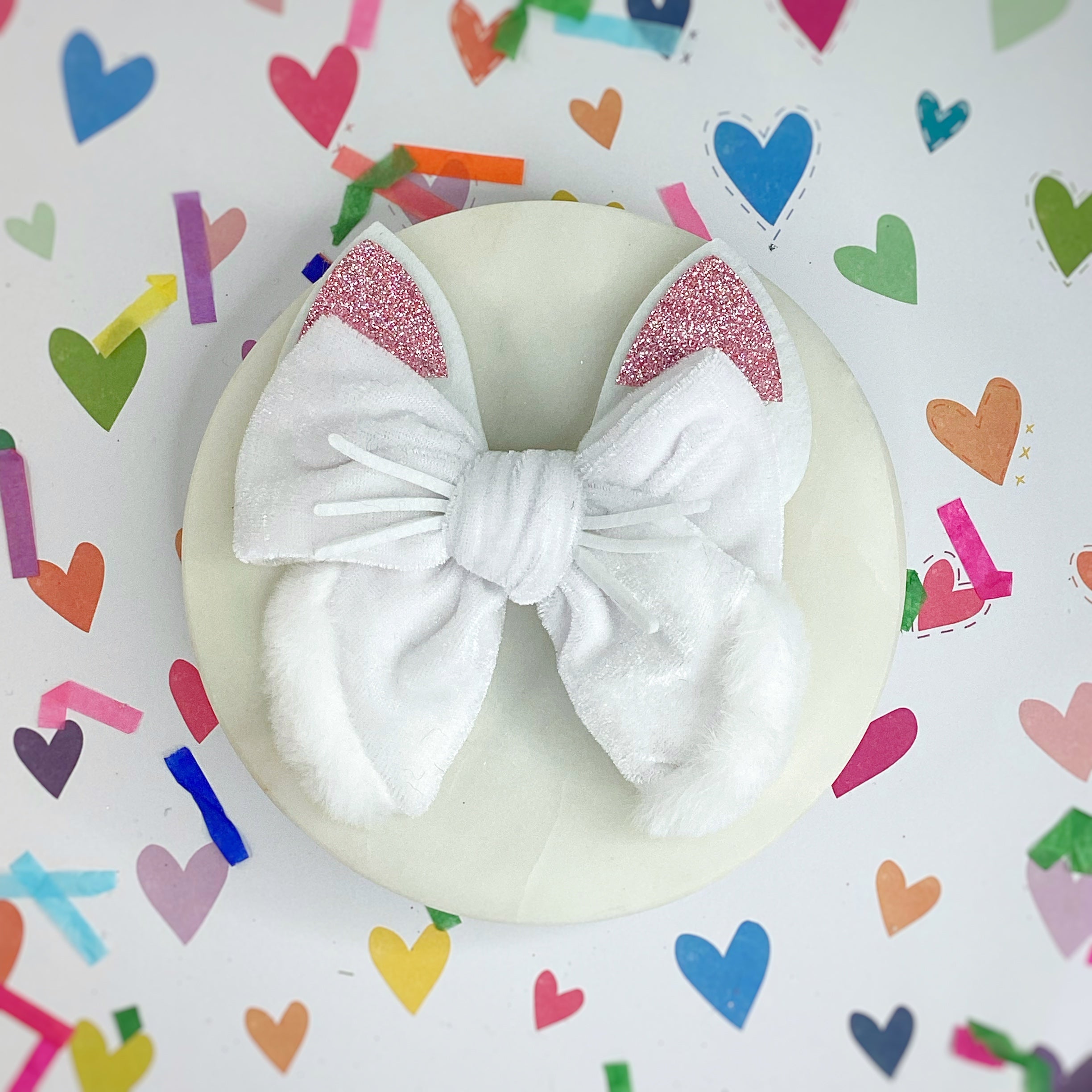 Kitty Cats Bow Pre-Tied Strip