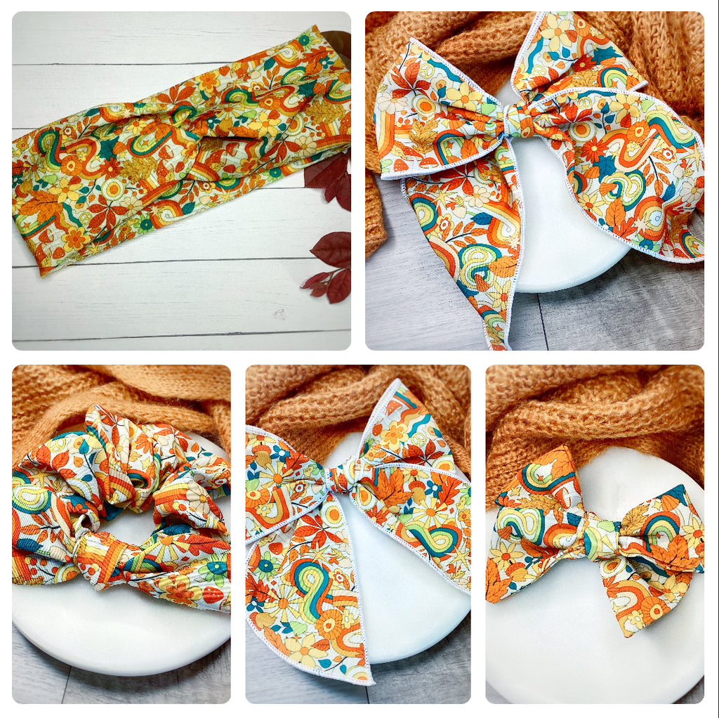 Woodstock Bow Strip, Headband and Scrunchie Collection