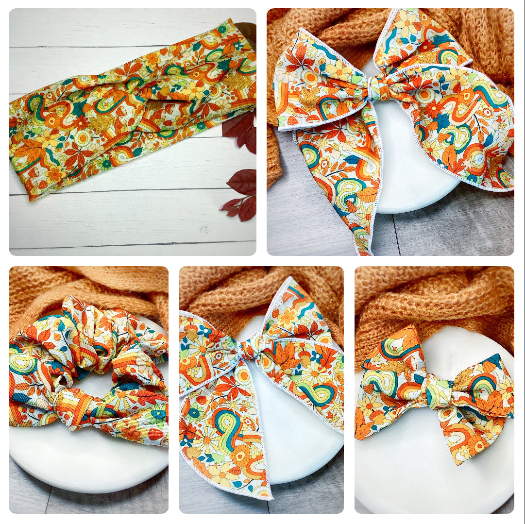 Woodstock Bow Strip, Headband and Scrunchie Collection