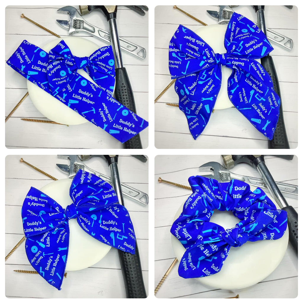 Daddy's Little Helper Bow Strip and Scrunchie Collection
