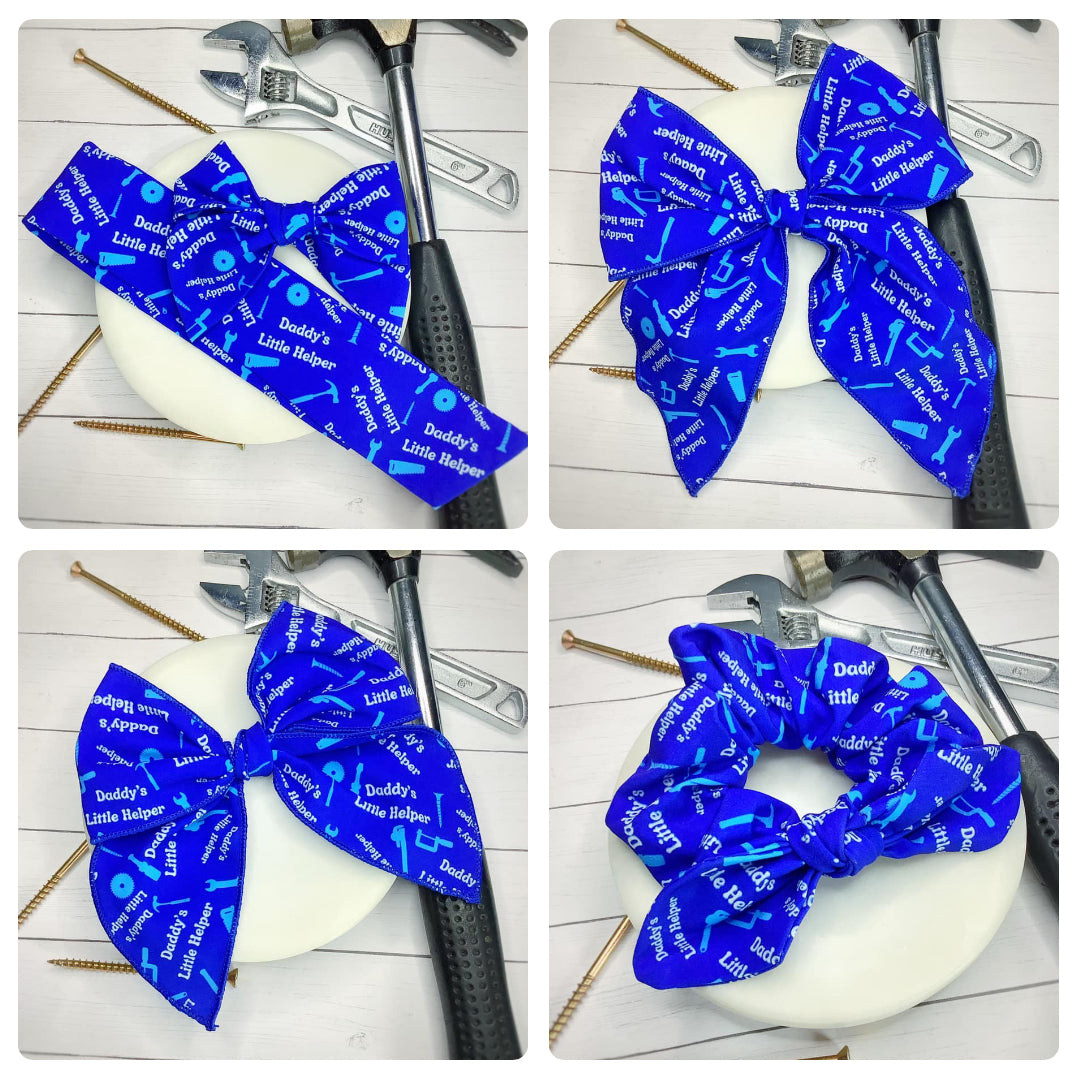 Daddy's Little Helper Bow Strip and Scrunchie Collection