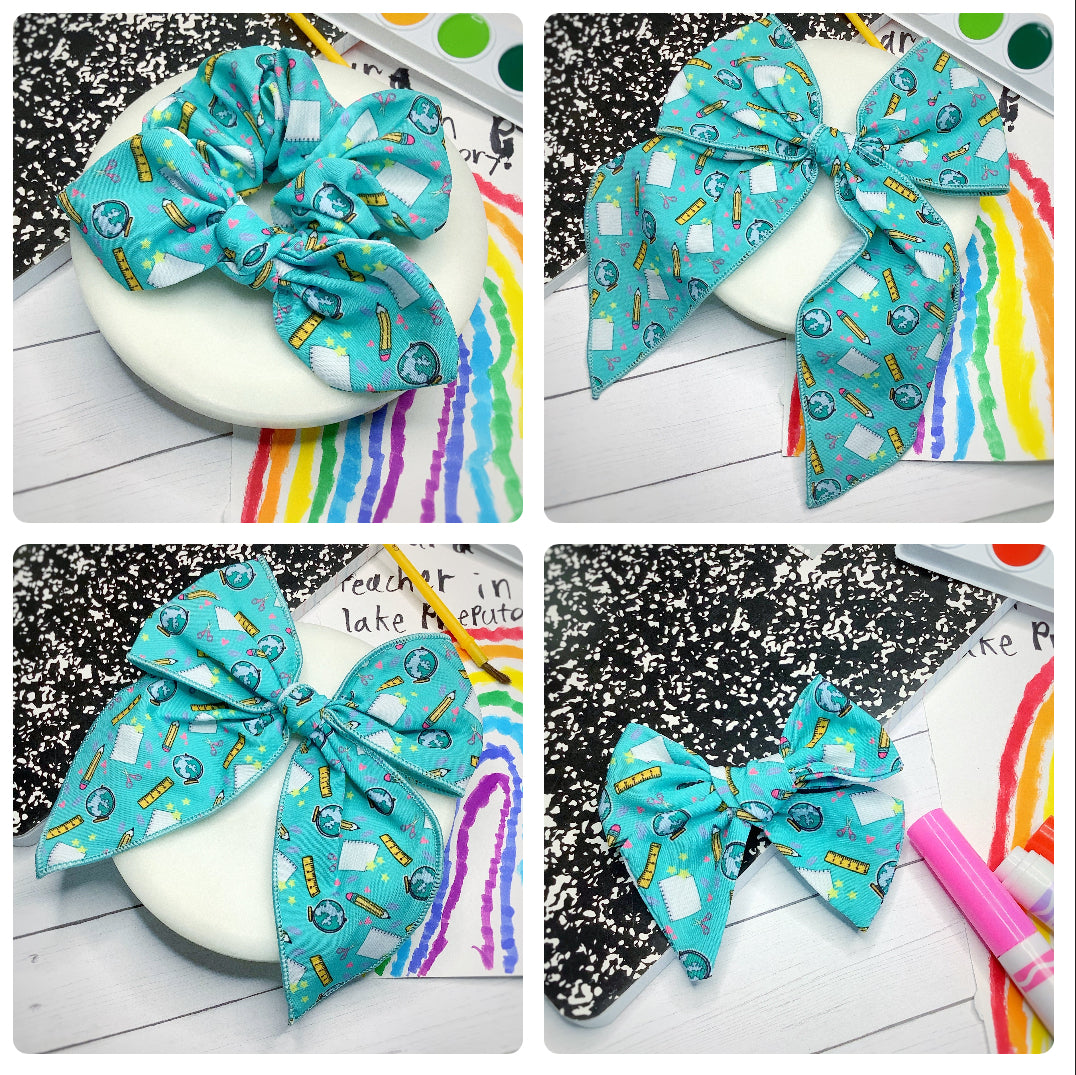 School Subjects Bow Strip and Scrunchie Collection