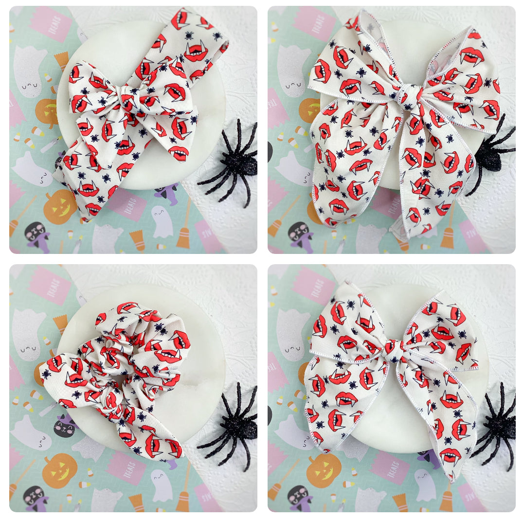 I Vant to Suck Your Blood Bow Strip and Scrunchie Collection