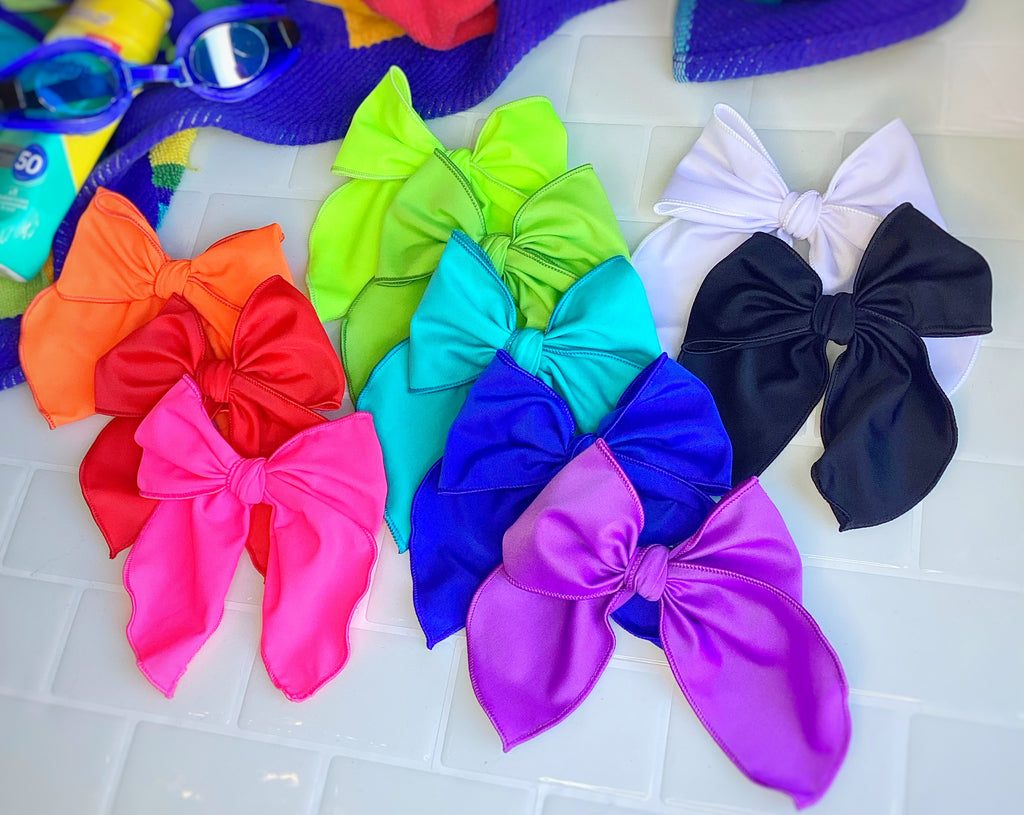 SWIM FABRIC Solids Quinn Scrunchie and Bow Collection
