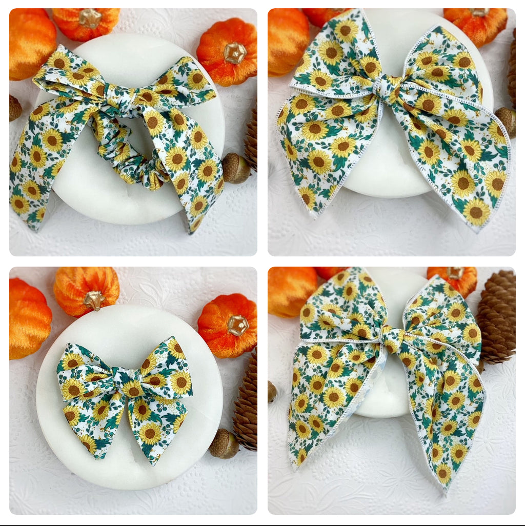 Sunflower Days Bow Strip and Scrunchie Collection