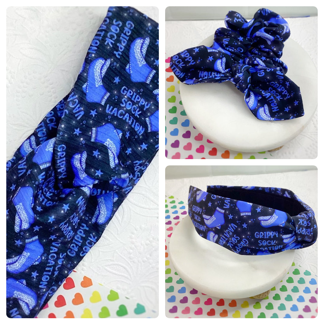 Grippy Sock Vacation Headband and Scrunchie Collection