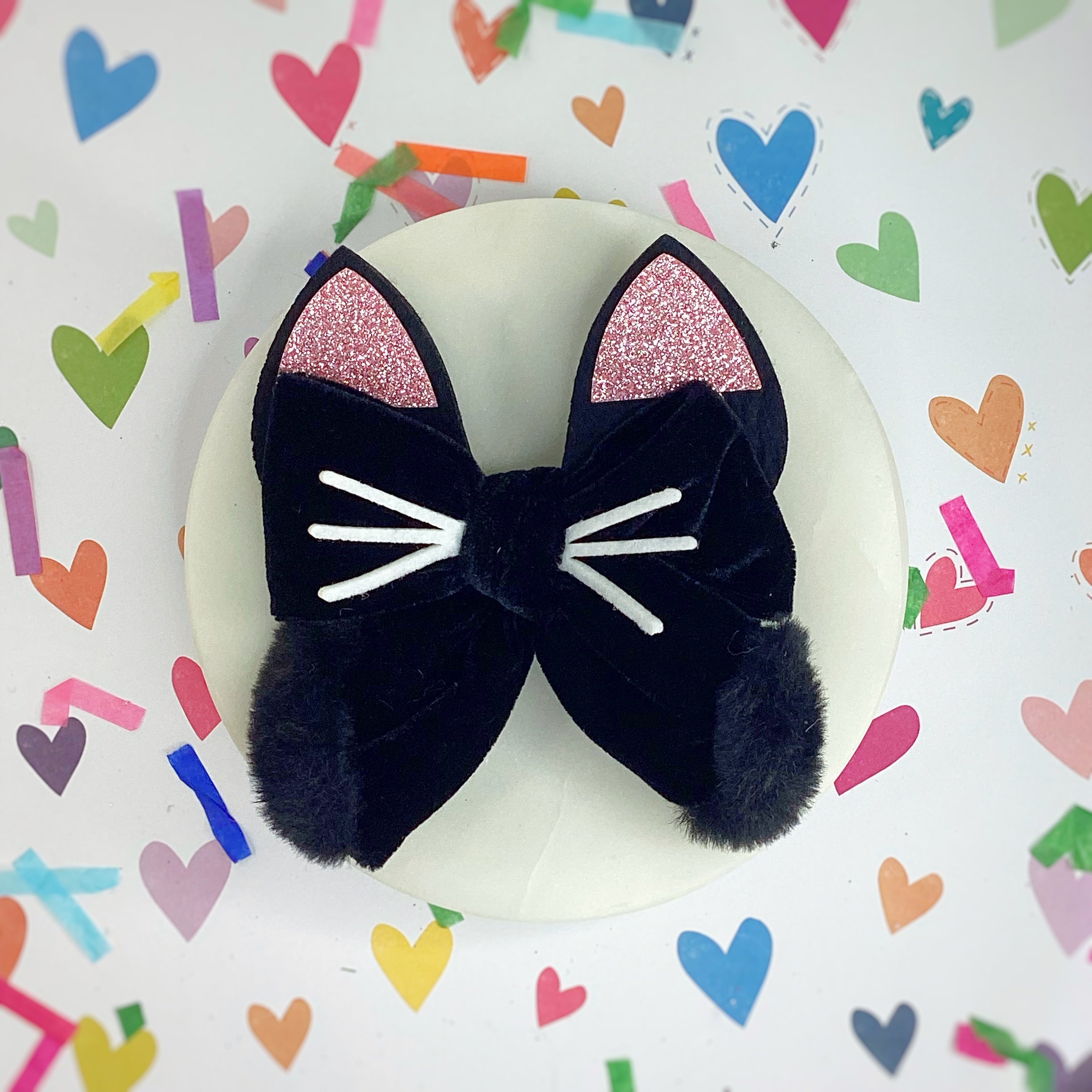 Kitty Cats Bow Pre-Tied Strip