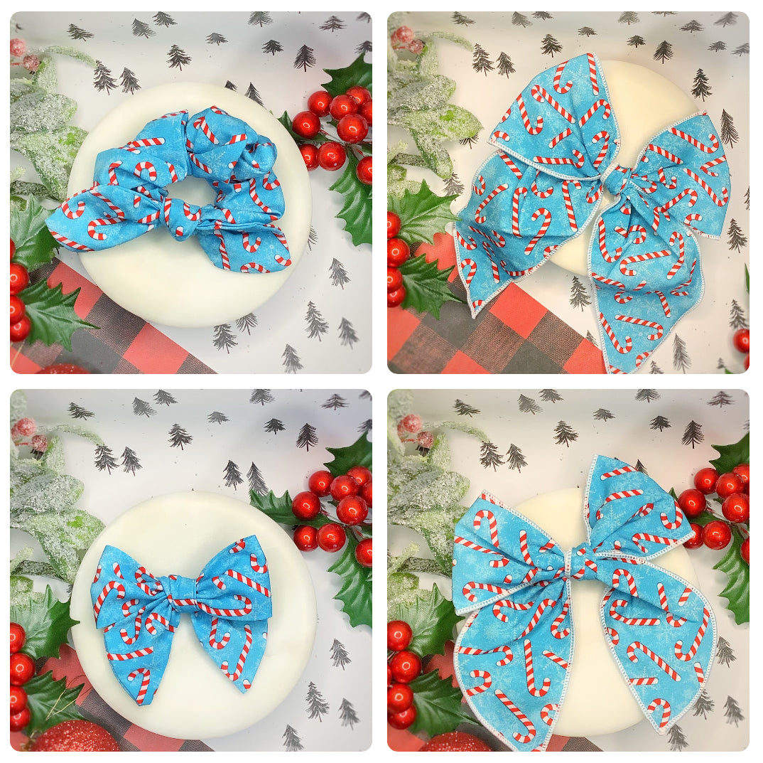 Candy Cane Lane Bow Strip and Scrunchie Collection