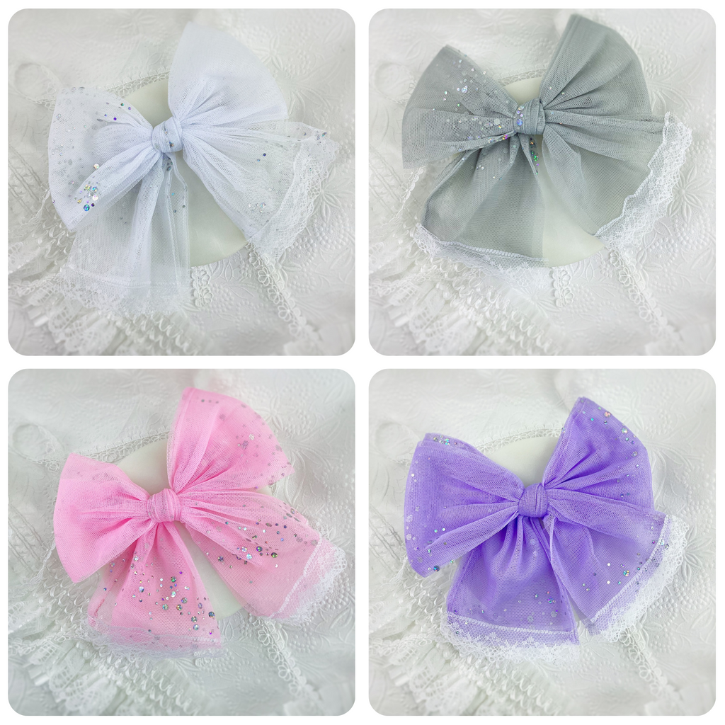 Sparkle Swirl Fluffy Tulle Bow Collection
